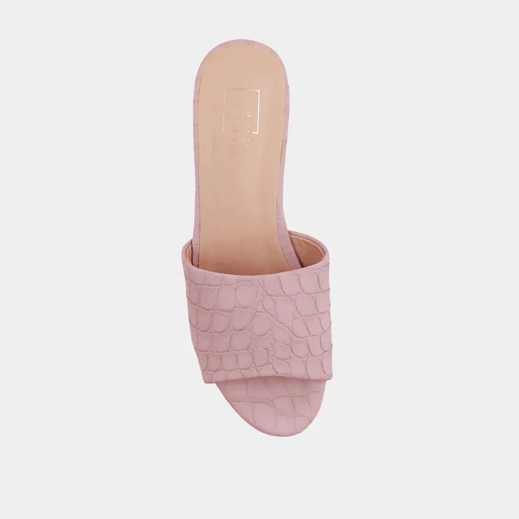 Giza Heel Sandal- Mauve Croc
