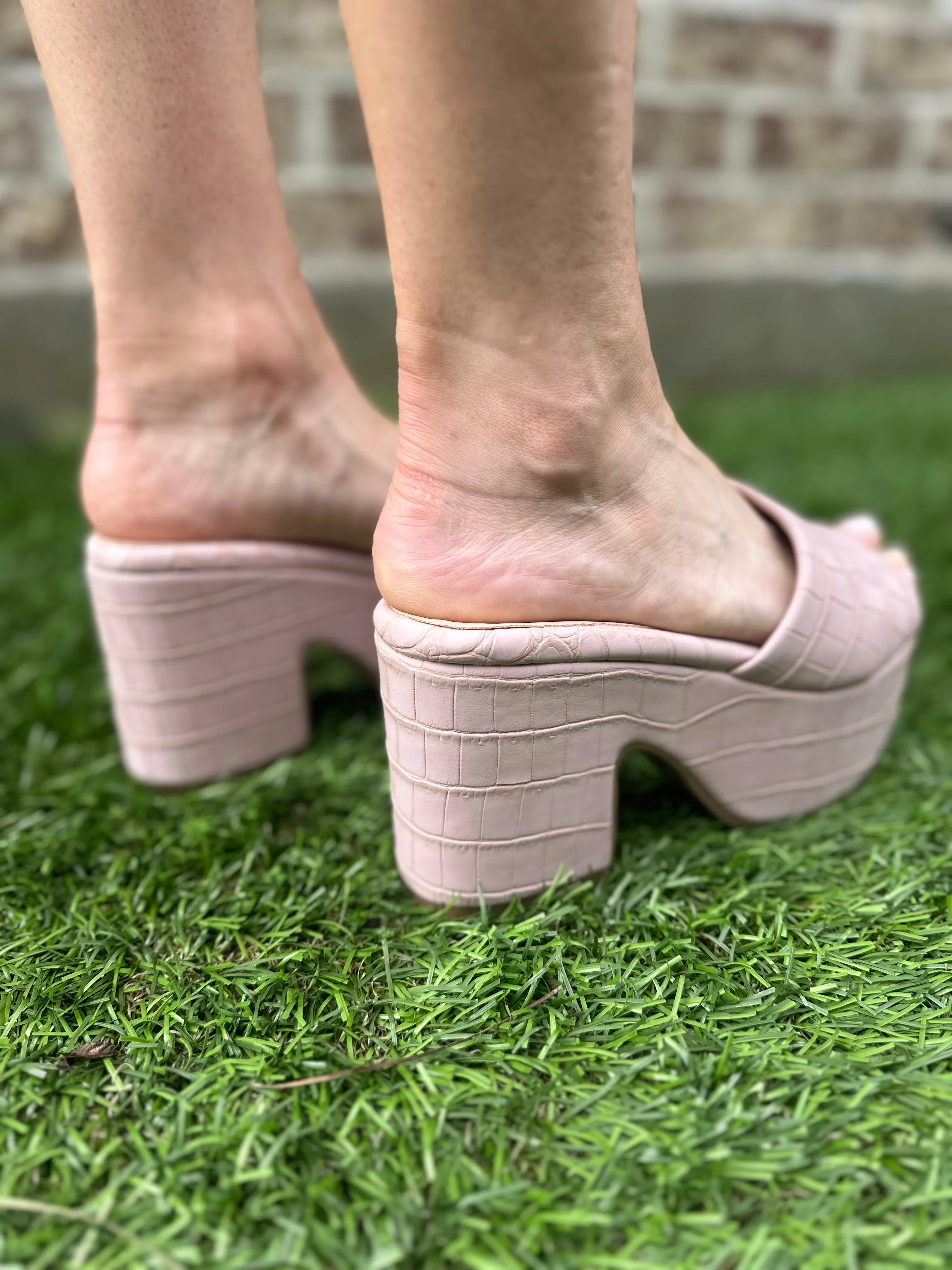 Giza Heel Sandal- Mauve Croc