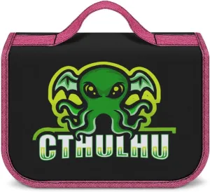 Green Cthulhu Toiletry Bag with Hanging Hook Large Cosmetic Bags Detachable Makeup Pouch Bathroom Accessories