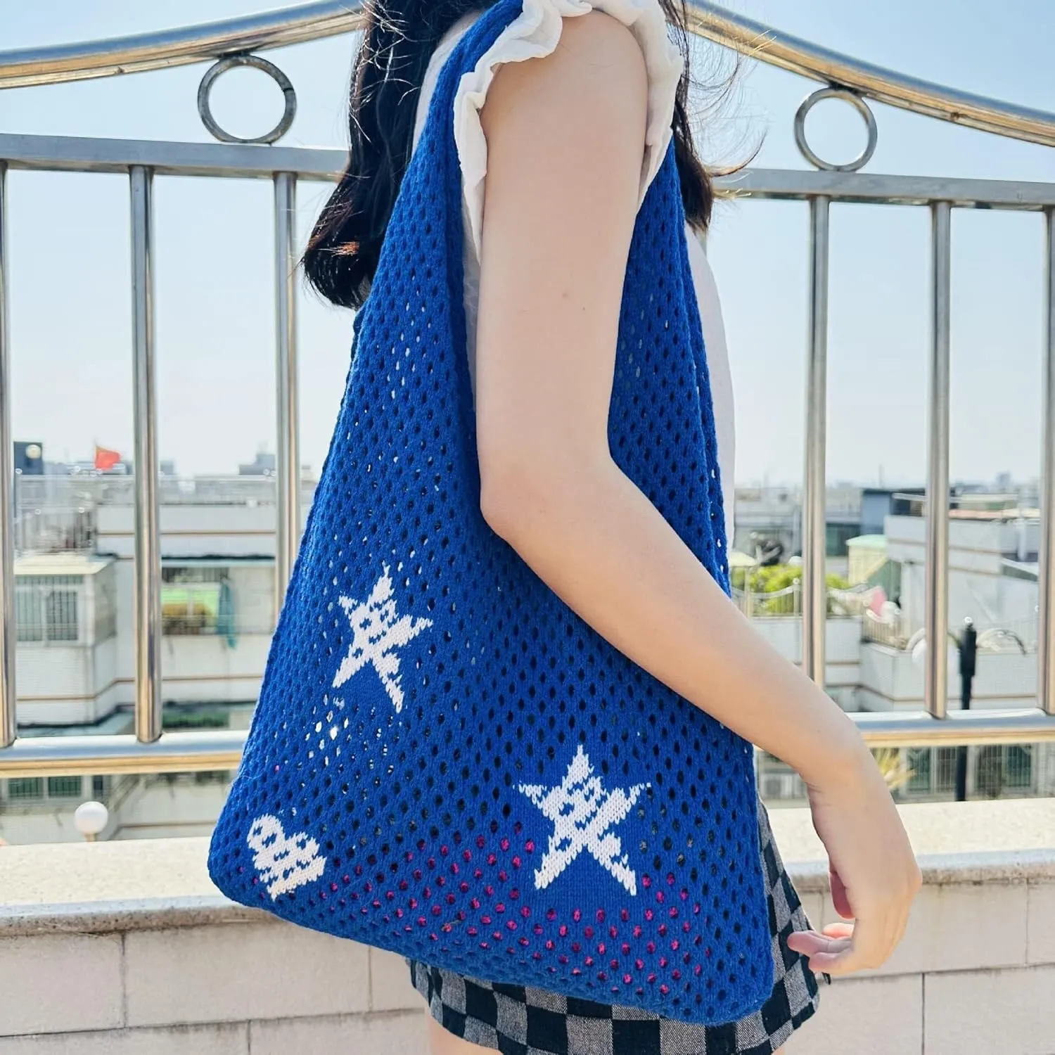 Hangbag for Women Crochet Beach Crossbody Shoulder Bags Cute Grunge Tote Bag Accessories Girl Aesthetic