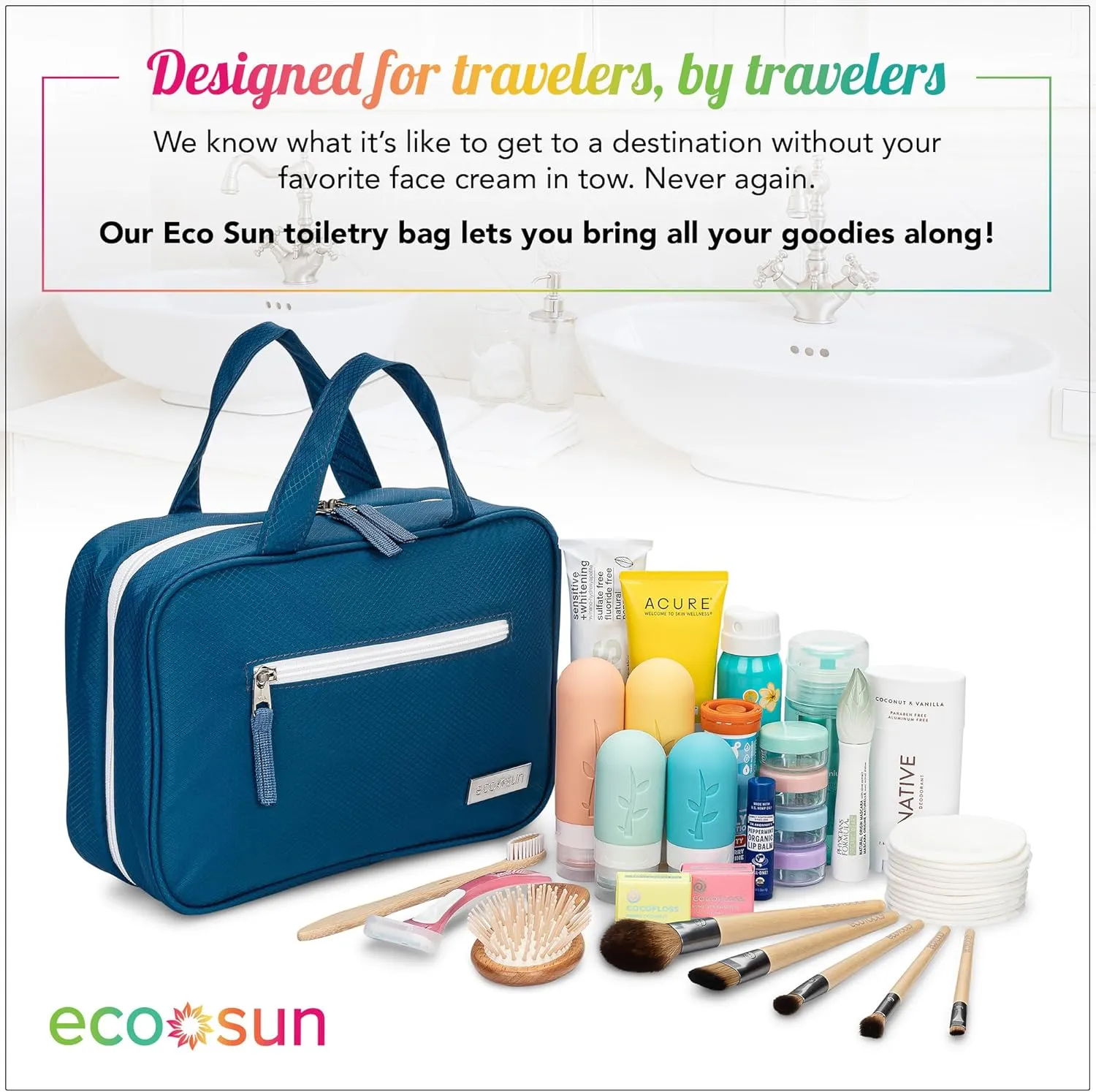 Hanging Travel Toiletry Bag  Designed in Hawaii  Water-resistant Travel Organizer for Bathroom Accessories