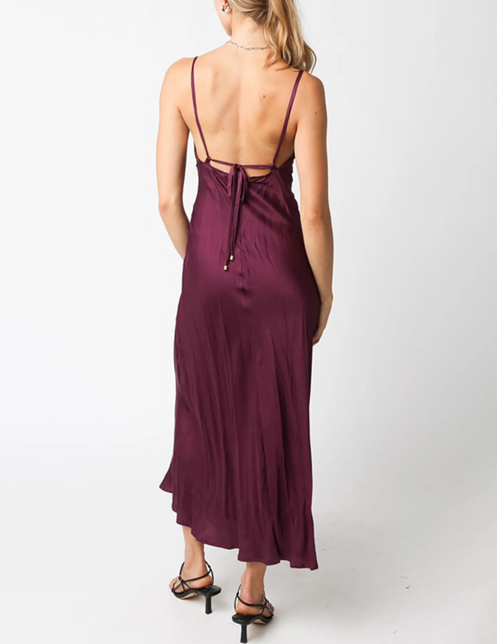Hetty Embroidered Sangria Midi Dress