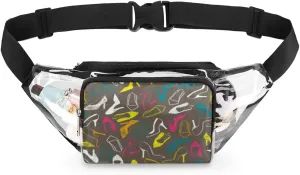 High-heeled Shoes Clear Fanny Pack Stadium Approved Adjustable Clear Belt Bag Cute Waist Bags for Women Men Travel Sports Events Hiking Concerts