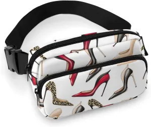 High-Heeled Shoes Cute Print Fanny Packs Crossbody Bags for Women Men, Belt Bag Waist Packs for Workout Running Travel with Adjustable Strap