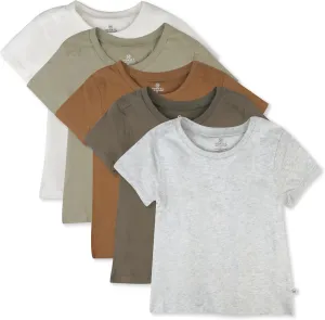 HonestBaby unisex-baby 5-pack Short Sleeve T-shirts 100% Organic Cotton