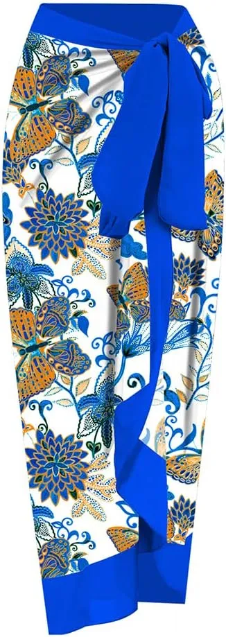 IBTOM CASTLE Women One Piece Swimsuit with Long Cover up Wrap Skirt Two Piece Bathing Suit Retro Monokini Summer Beach Outfit