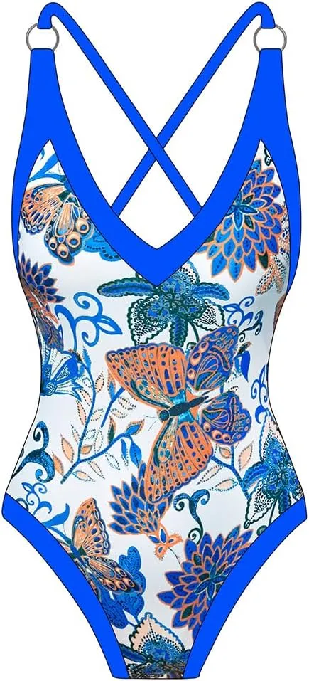 IBTOM CASTLE Women One Piece Swimsuit with Long Cover up Wrap Skirt Two Piece Bathing Suit Retro Monokini Summer Beach Outfit