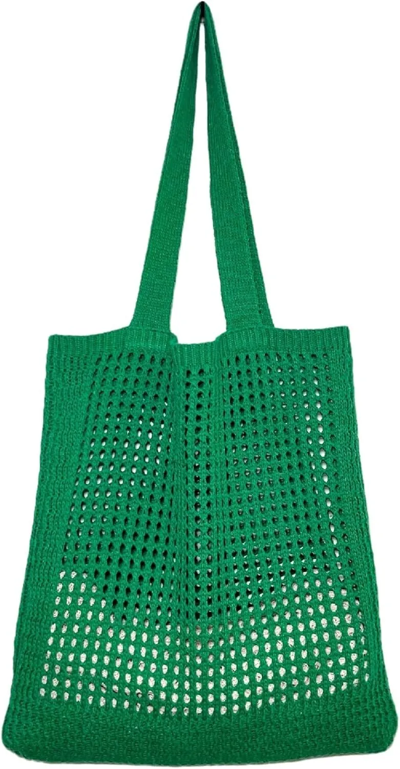 Knitted Women's Crossbody Hobo Shoulder Bags Top-Handle Bag Cutout Grunge Aesthetic Accessories Tote Bag