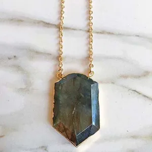 Labradorite Shield Pendant