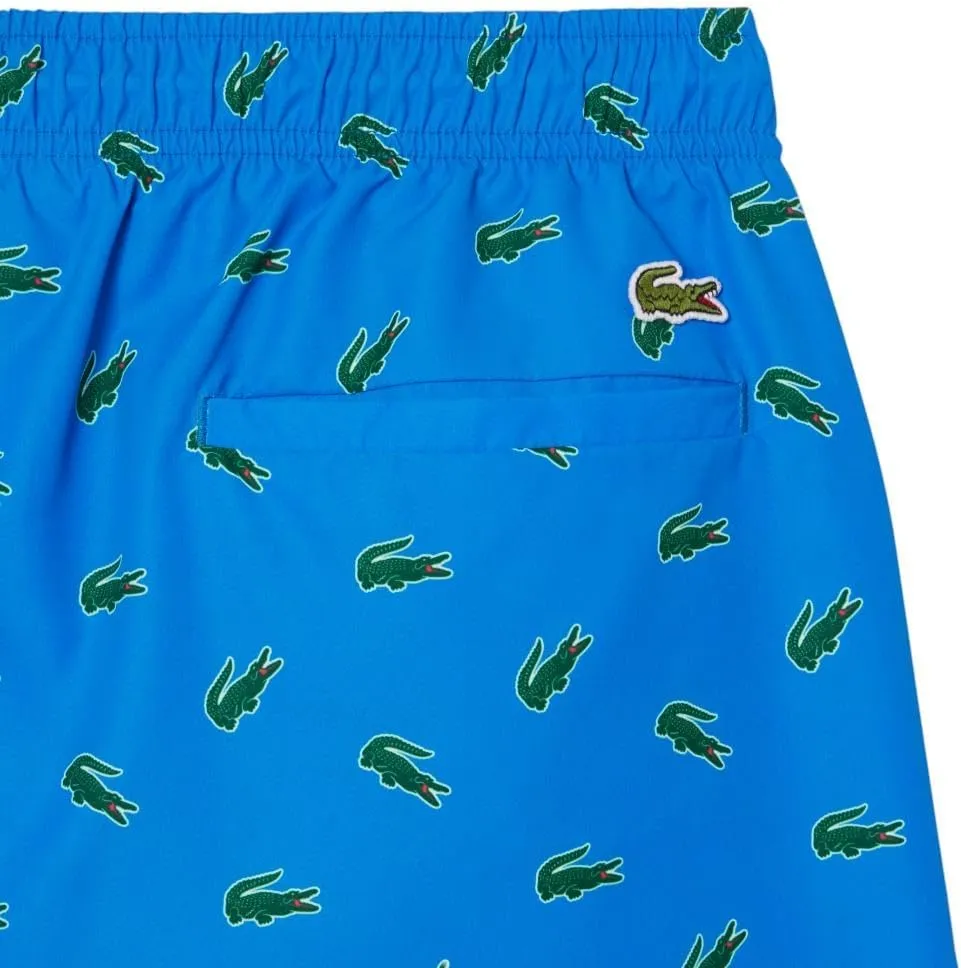 Lacoste Men's Crocodile Print Swim Trunks
