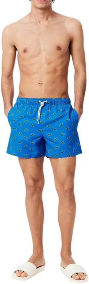 Lacoste Men's Crocodile Print Swim Trunks
