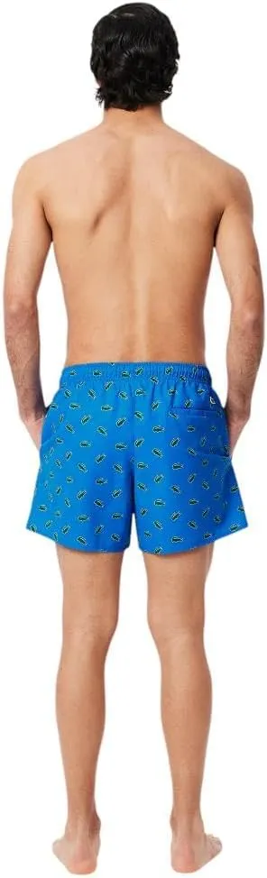 Lacoste Men's Crocodile Print Swim Trunks