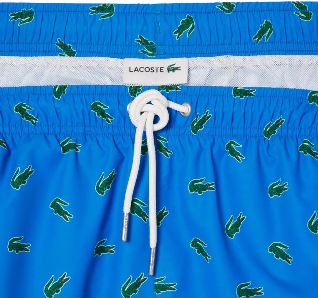 Lacoste Men's Crocodile Print Swim Trunks
