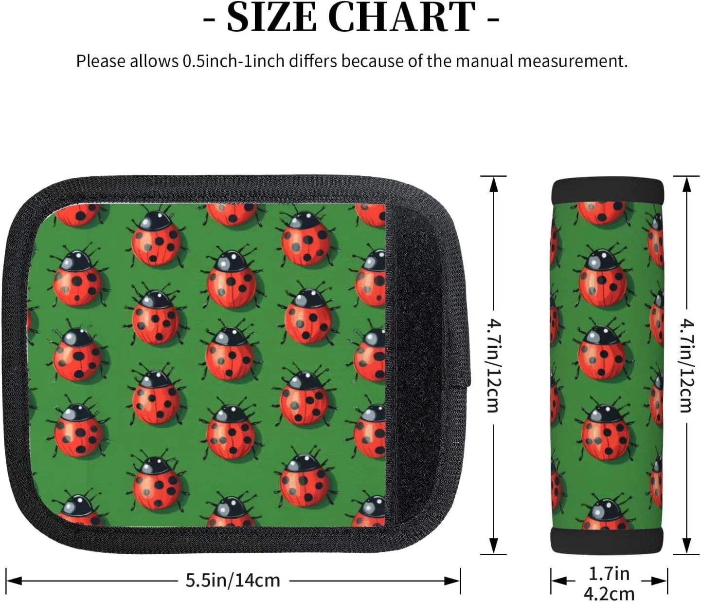 Ladybugs Green Luggage Handles Wrap Grips For Suitcases Luggage Travel Accessories For Airplane 2pcs