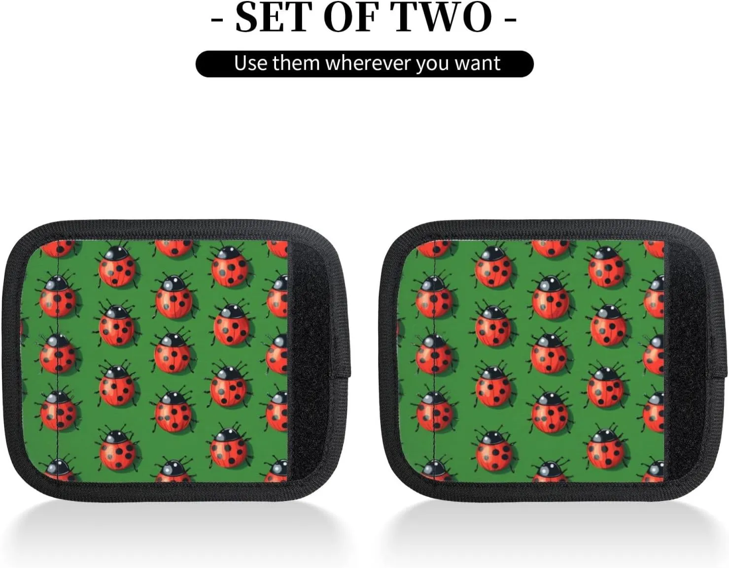 Ladybugs Green Luggage Handles Wrap Grips For Suitcases Luggage Travel Accessories For Airplane 2pcs