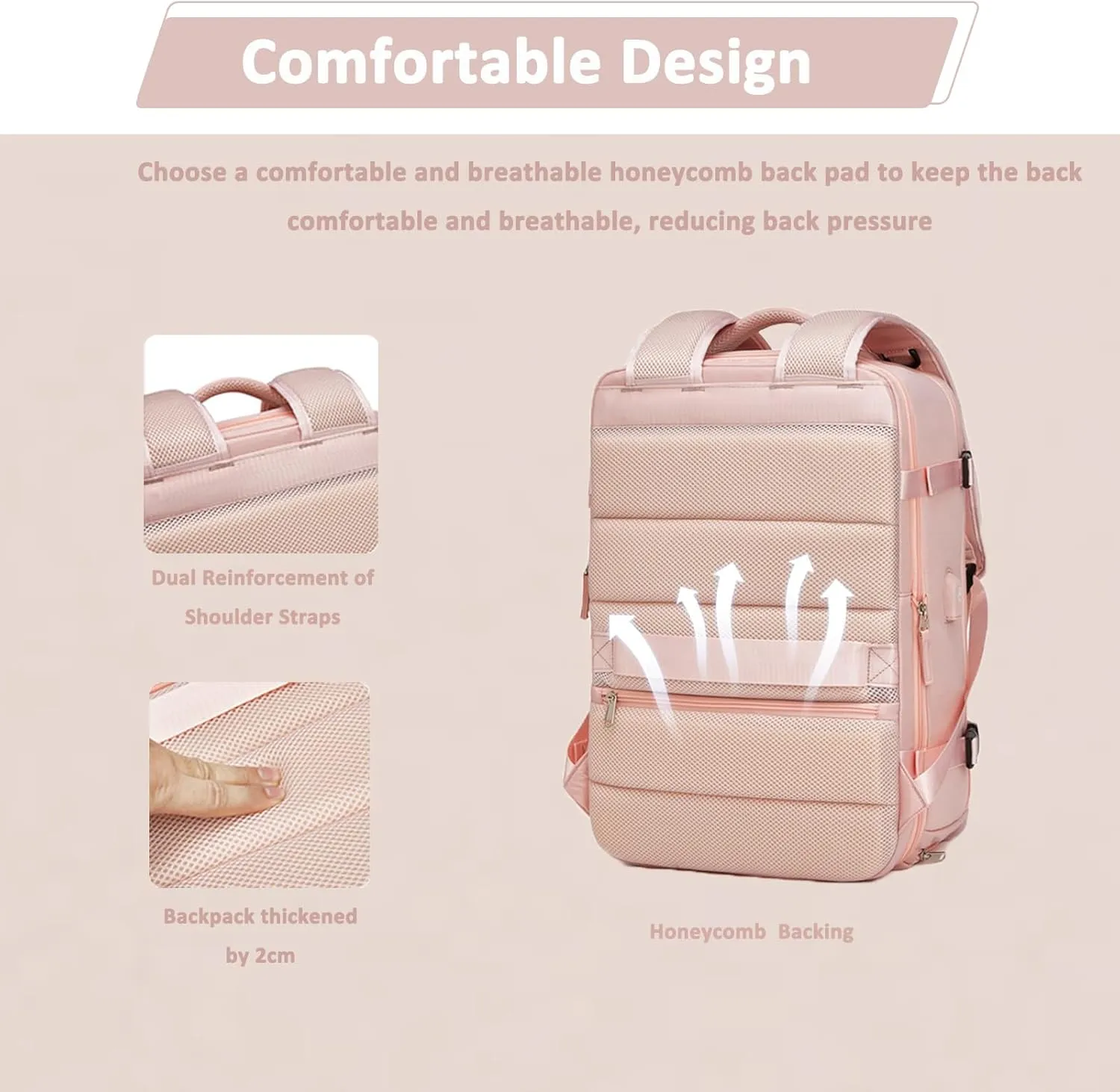 Large Travel Backpack for Women 40L Scalable Waterproof 16" Laptop Backpack Shoes Compartment Hiking Gym Backpack College Rucksack with USB Charging Port