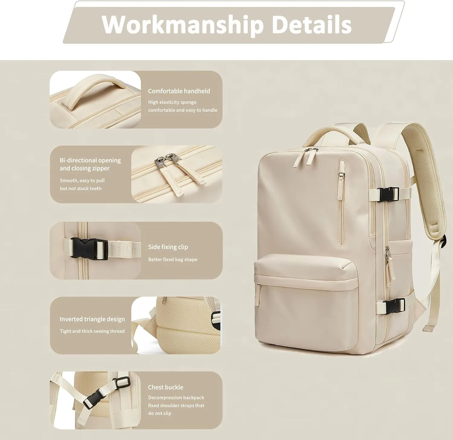 Large Travel Backpack for Women 40L Scalable Waterproof 16" Laptop Backpack Shoes Compartment Hiking Gym Backpack College Rucksack with USB Charging Port