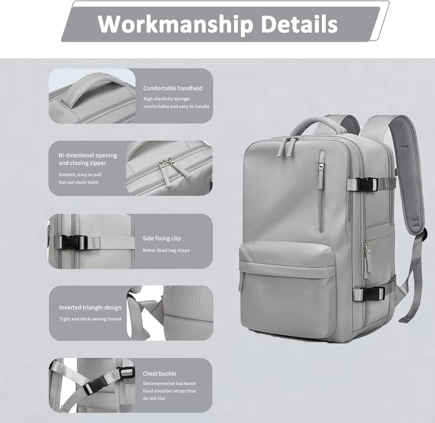 Large Travel Backpack for Women 40L Scalable Waterproof 16" Laptop Backpack Shoes Compartment Hiking Gym Backpack College Rucksack with USB Charging Port