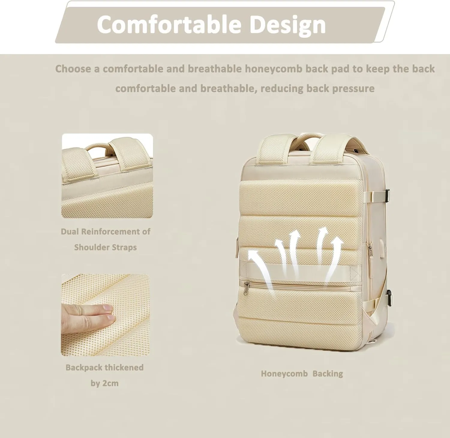 Large Travel Backpack for Women 40L Scalable Waterproof 16" Laptop Backpack Shoes Compartment Hiking Gym Backpack College Rucksack with USB Charging Port