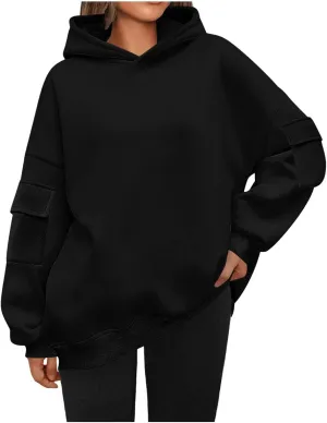 Lastesso Oversized Sweatshirt for Women Relaxed Fit Pullover Hoodies Cozy Long Sleeve Fall Basic Fall Outfits Loose Hoodie
