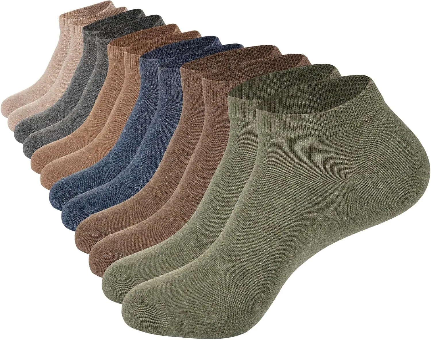 Losa Kute 6 Pairs Mens Ankle Socks Cotton Low Cut Socks for men 9-11 10-13