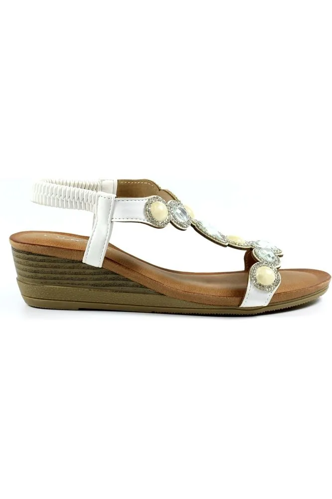 Lunar ladies sandal JLH464 Presley in White