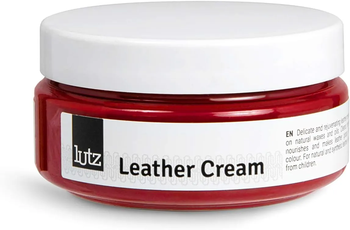 Lutz Leather Cream | Rejuvenating Cream | Restore Leather Shoes, Bags, Jackets and More 3.38 fl. Oz | Made in Europe (112 - Red)