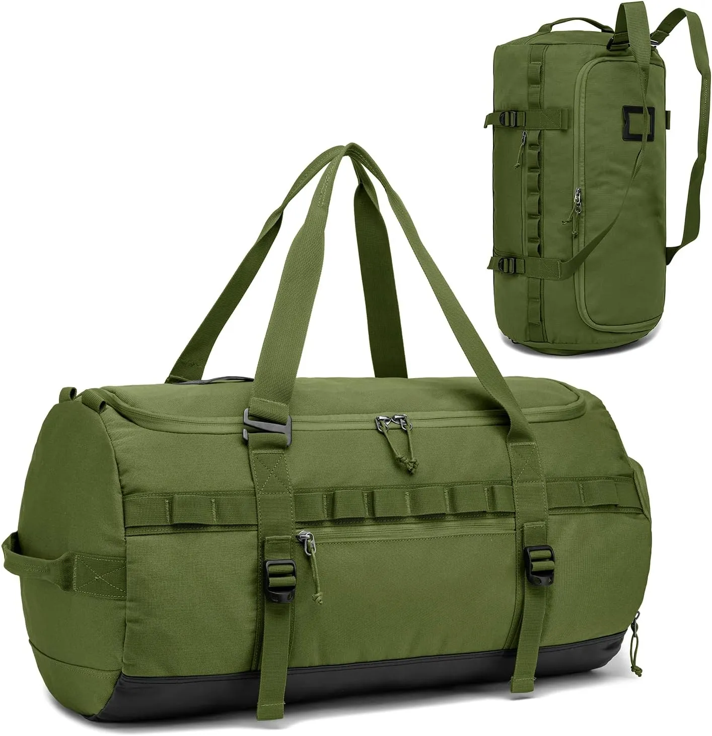 Lyweem 60L Duffle Bag for Men Travel Duffel Bag Large Size for Women Weekender Overnight with Shoes Compartment Multifunctional Gym Bags, Green