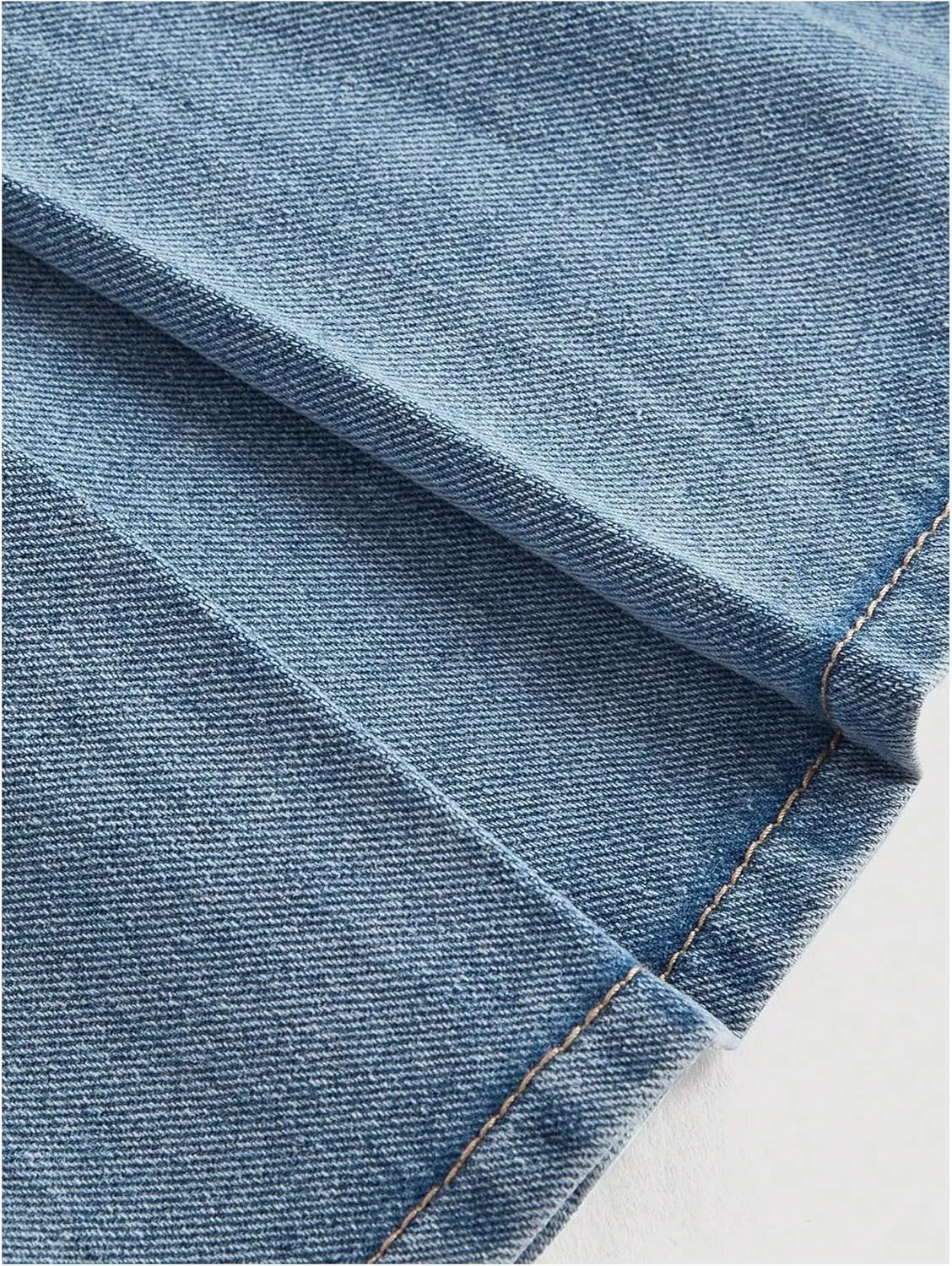 MakeMeChic Women's Bow Knot Pleated Y2k Flared Mini Denim Skirt Pleated A Line Jean Skirt