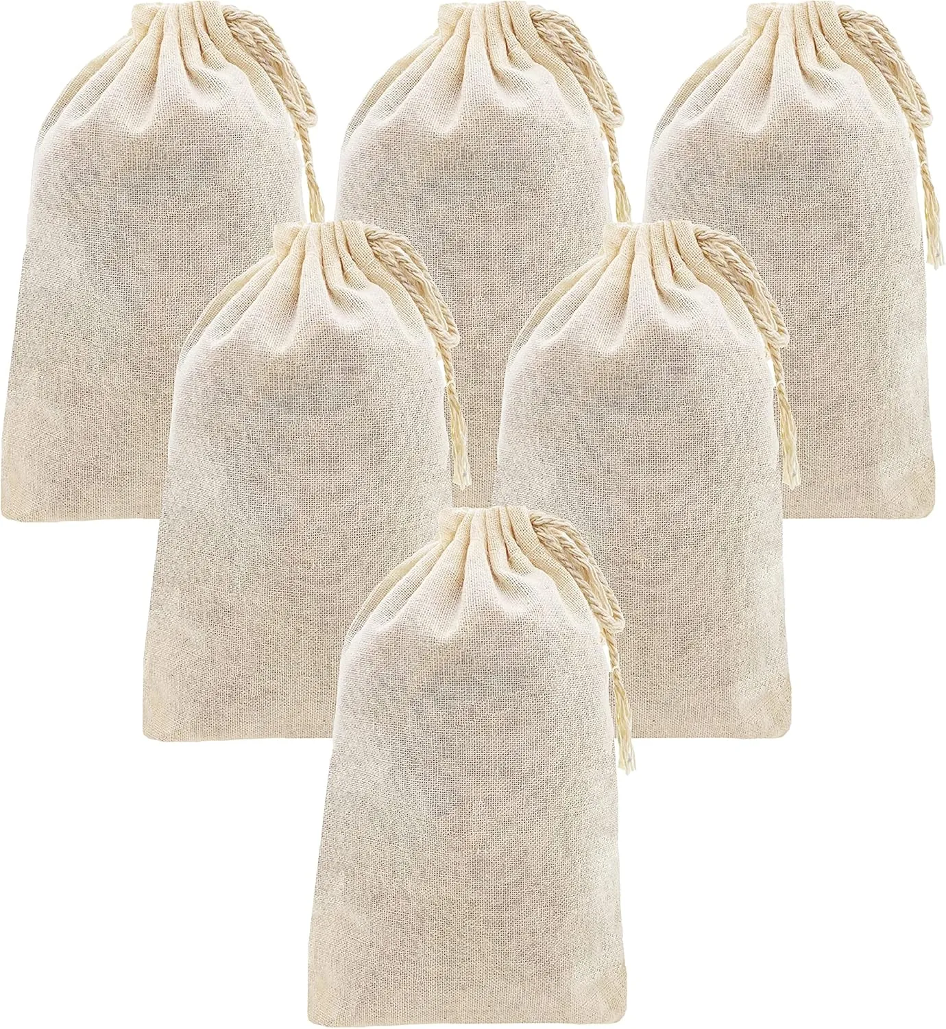 Mandala Crafts 15X9 Muslin Drawstring Bags Cotton Fabric Sachets - 15-Pack Cloth Drawstrings Gift Pouches for Treat Cooking Spice Toiletries Hair Dryers Shoes Bags