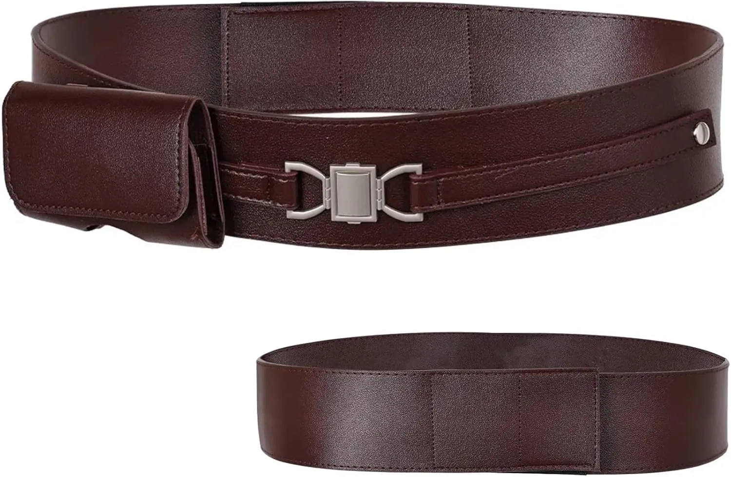 Medieval Knight Leather Belt Costume Adult Renaissance Cosplay Belt with Waist Bag Accessories for Men