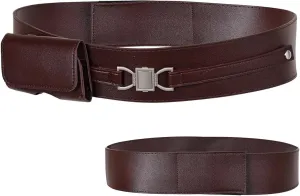 Medieval Knight Leather Belt Costume Adult Renaissance Cosplay Belt with Waist Bag Accessories for Men