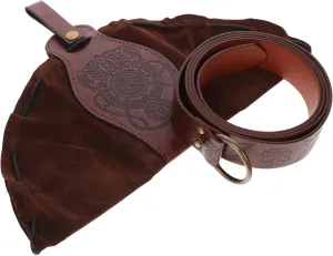 Medieval Viking Belt Bag Set Crafted Leather Pouch Cosplay Accessories Thin Belt Renaissance Waist Bag