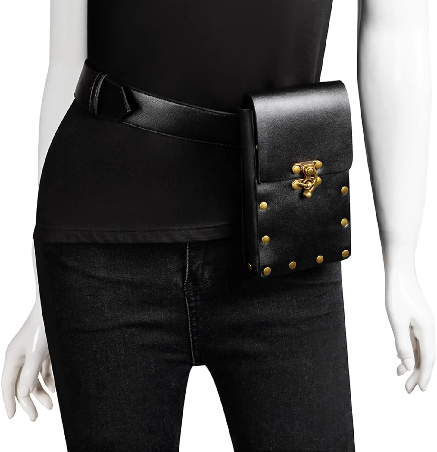 MIAOCOS Medieval Leather Mini Waist Bag Vintage Steampunk Mini Bag Gothic Renaissance Festival Costume Accessories