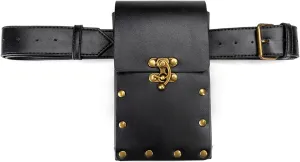 MIAOCOS Medieval Leather Mini Waist Bag Vintage Steampunk Mini Bag Gothic Renaissance Festival Costume Accessories