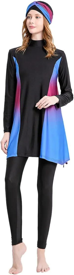 Modest Swimwear for Women Muslim Islamic Hijab Swimwear Burkini 3Pcs Arabic Swimming Costume Long Sleeve Beachwear