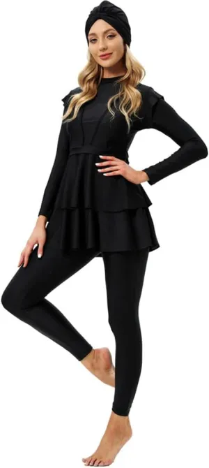 Muslim Swimsuits for Women Long Sleeve Built-in Bra Swimming Tops   Swimming Pants   Hijab Burkini Full Cover Swimwear