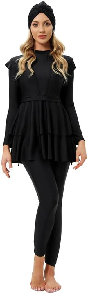 Muslim Swimsuits for Women Long Sleeve Built-in Bra Swimming Tops   Swimming Pants   Hijab Burkini Full Cover Swimwear