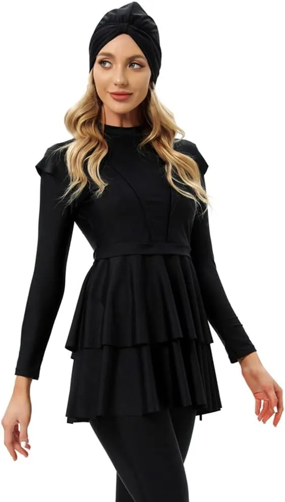 Muslim Swimsuits for Women Long Sleeve Built-in Bra Swimming Tops   Swimming Pants   Hijab Burkini Full Cover Swimwear