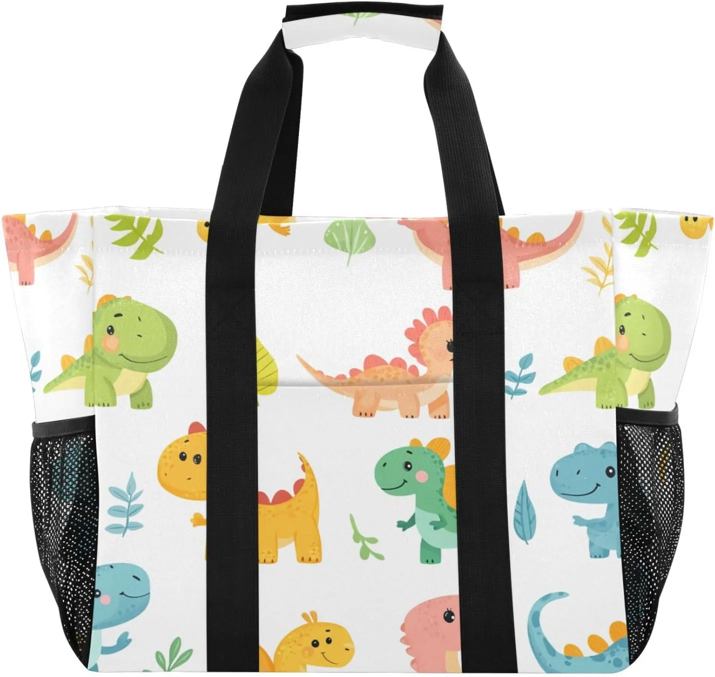 Nander Cartoon Dinosaur Reusable Grocery Bags,Large Grocery Tote Bag Water Resistant Shopping Bags Foldable Grocery Bag for Clothes,Shoes and Picnic