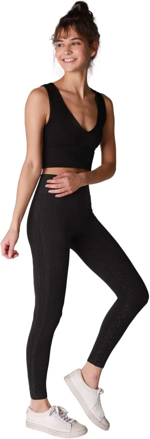 NIKIBIKI Women Seamless Plunge V-Neck Ribbed Crop Top, Made in U.S.A, One Size