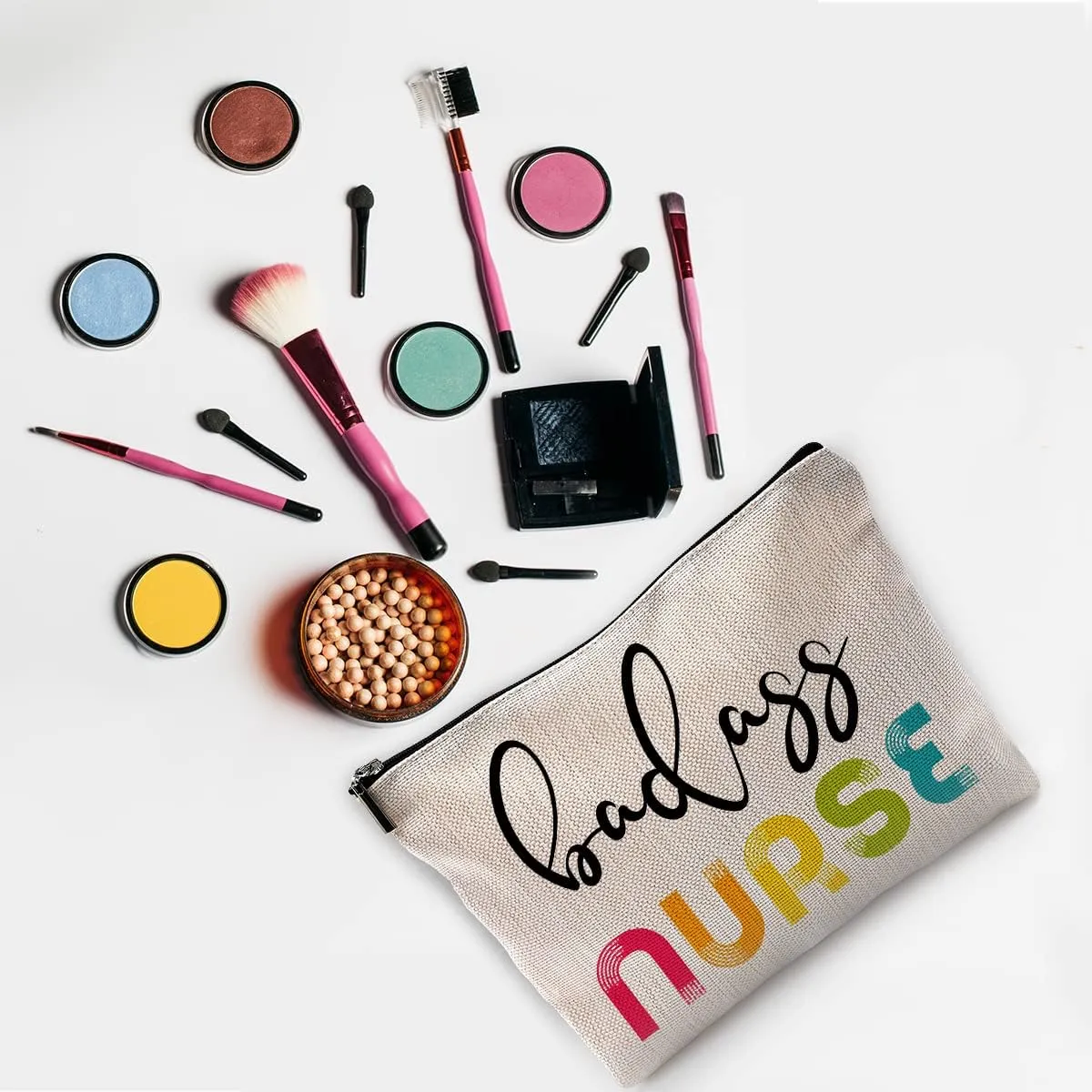 Nurse Makeup Bag Travel Cosmetic Bags for Women Girls,Funny Nursing Cosmetic Bags with Zipper Pouch Travel Toiletry Case,Nurse Appreciation Graduation Healthcare Gifts,Gifts for Women Nursing Student