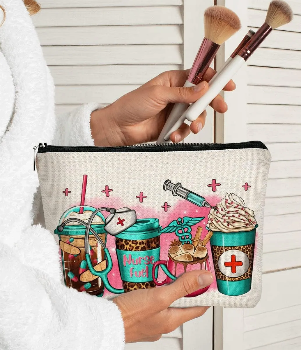 Nurse Makeup Bag - Zipper Cosmetic Bag, Nursing Accessories for Work, Graduation Gift, Funny Appreciation Gift