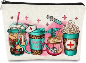 Nurse Makeup Bag - Zipper Cosmetic Bag, Nursing Accessories for Work, Graduation Gift, Funny Appreciation Gift