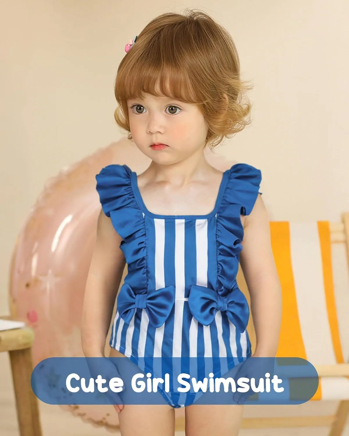 NZRVAWS Newborn Baby Girl Swimsuit One Piece Toddler Girl Bathing Suit with Hat Ruffled Bikini Infant Girls Swimwear