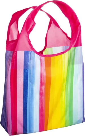 O-WITZ Reusable Grocery Bags | Vibrant Tote Bag For Groceries, Gym, Office Supplies, Beach, Toys & More | Washable Design With Large Handles For Maximum Convenience | Folds Into A Small Pouch, Rainbow