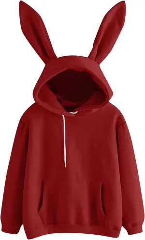 Oversized Hoodies for Teen Girls Cute Bunny Ears Hoodies Kawaii Anime Rabbit Ear Hooded Sweatshirts Teen Girl Clothes Tops