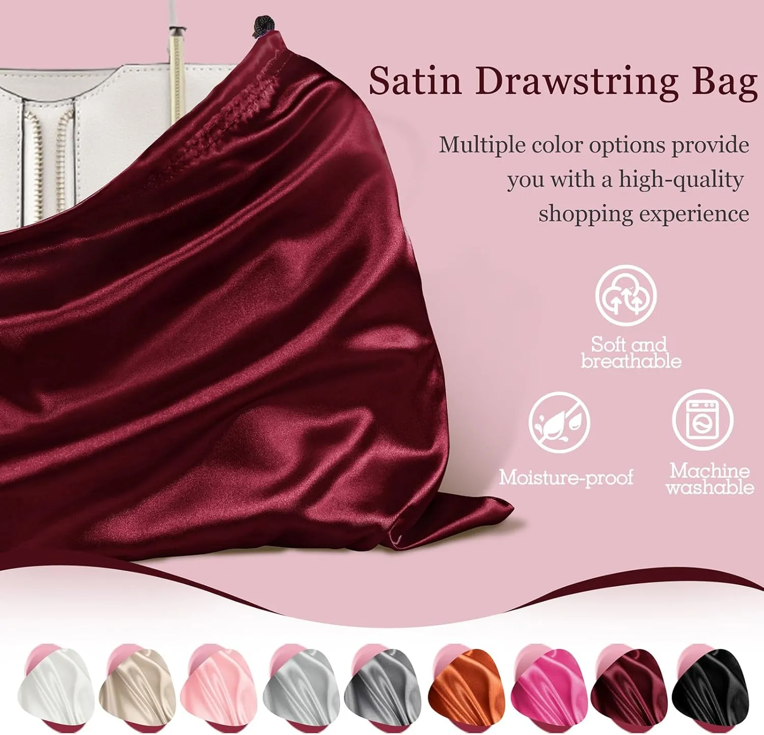 P Pothuiny 2 Pcs Satin Dust Bags for Handbags