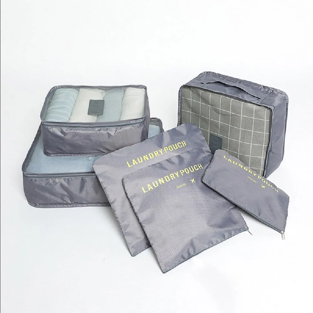 Packing Cubes 6 pieces Travel Accessories Travel Luggage Packing Organizers Bags for Backpack Suitcases, Grey