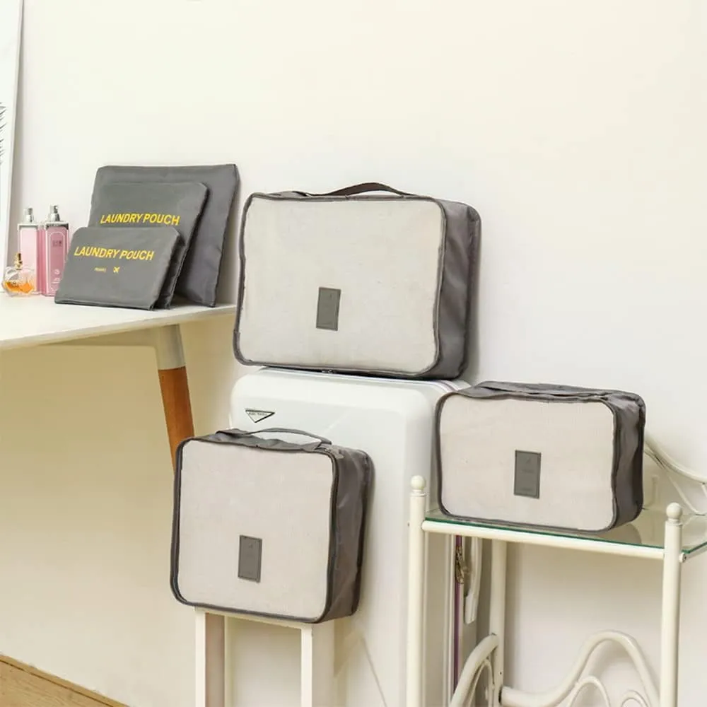 Packing Cubes 6 pieces Travel Accessories Travel Luggage Packing Organizers Bags for Backpack Suitcases, Grey